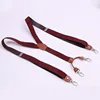 Brown Cowhide Leather Suspenders 2.5cm Width 4 Hooks Men/Women Suspender Y Back Retro Braces Suspensorios Wedding Casual ► Photo 2/5