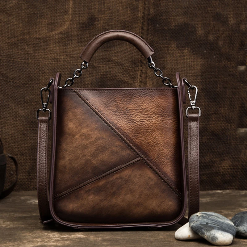 Натуральная кожа для женщин Топ Ручка Crossbody сумка ретро олень узор Винтаж Tote