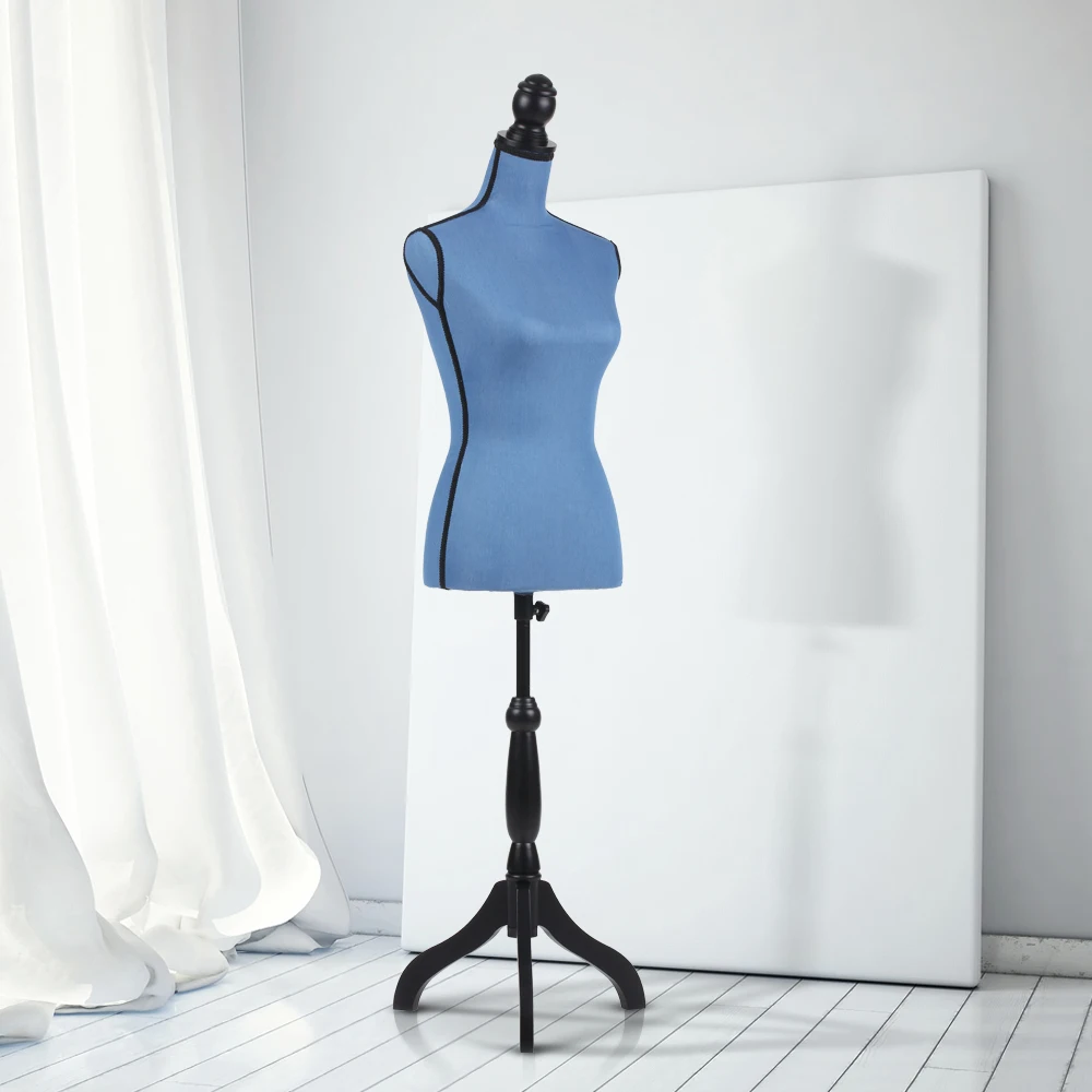 Female Mannequin Torso Dress Form Display Stand Model Holder with Wood
