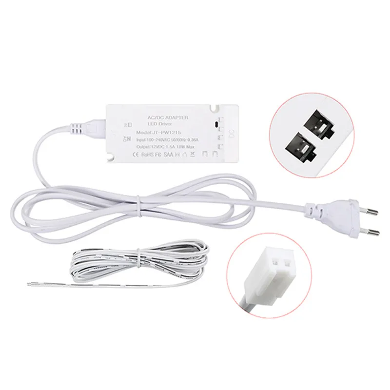 CLAITE AC100-240V для DC12V 1.5A 18 Вт Питание светодиодный драйвер с вилкой европейского