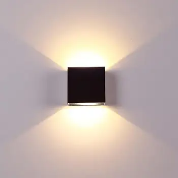

Square LED Wall Lamp 6W Lampada LED Aluminium Wall Light Rail Project Bedside Room Bedroom Wall Lamps Arts For Living Room