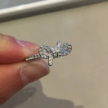 

2019 Bow Female Wedding Rings For Woman Fine 1:1 Swa Hand White Gold Color Sale Vintage