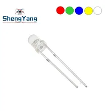 5 цветов X20 шт = 100 шт F3 ультра яркий 3 мм круглый прозрачный зеленый/желтый/синий/белый/красный светодиодный светильник лампы излучающий Диод комплект