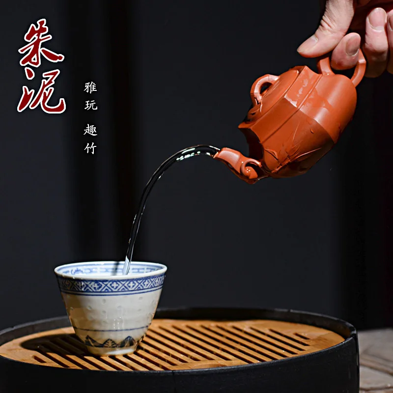 

Hundred Believe Yixing Yixing Raw Ore Yixing Major Senior Engineer Zhu Sha Six Square Bamboo Section Kettle Teapot