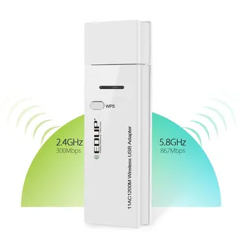 

EDUP 802.11ac USB3.0 2.4/5Ghz WiFi Receiver USB Network Adapter Dual Band USB Wireless Wi-Fi Adapter 1200Mbps Mini
