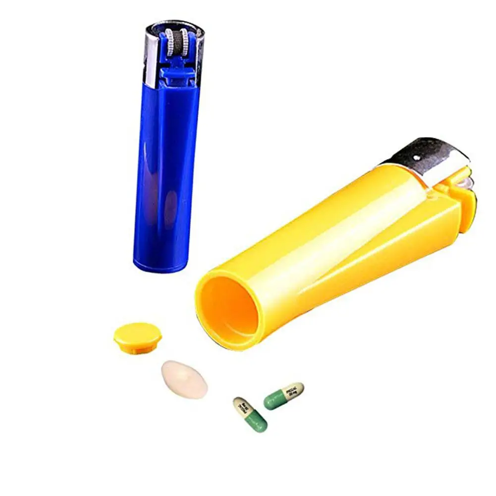 

Portable Mini Lighter-shape Secret Storage Box Hidden Medicine Container Canister
