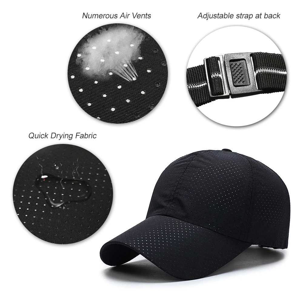 الرجال النساء قبعة الجولف سريعة الجافة قبعة بيسبول الصيف تنفس شبكة اللياقة البدنية رياضة الدراجات قبعة صيد الجري جولف الرياضة 2019 جديد
