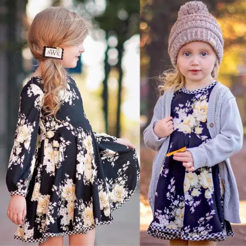 

New Toddler Kids Baby Girl Flower Long Sleeve Tutu Dress Princess Party Pageant Sweet Dresses Clothes 6M-5T