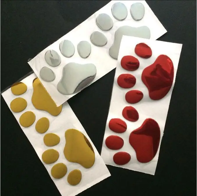 

Wholesale 100 pair/lot funny 3D car stickers and decals dog bear paw cat animal foot print sticker car styling auto accessories