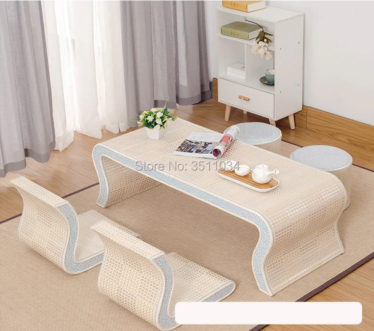 Новый Современный японский и корейский татами бамбук и ротанга ткачество мини-плавающее окно, низкий стол терраса, чайный стол
