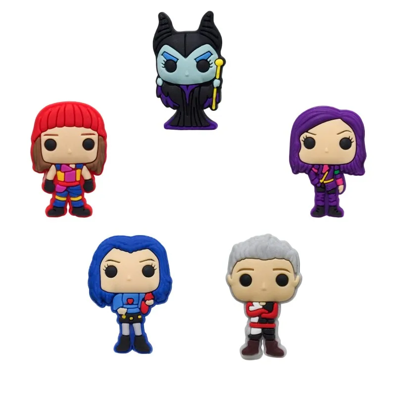 

1pcs Descendants Hot Movie Icons PVC Shoe Charms Accessory Buckles Fit Shoes Bracelets Croc Decor Buttons Kids Xmas Gifts