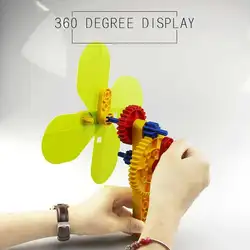Ручной вентилятор вращающиеся шестерни строительные блоки игрушки для детей креативные DIY здание сборка ранние детские наука развивающие