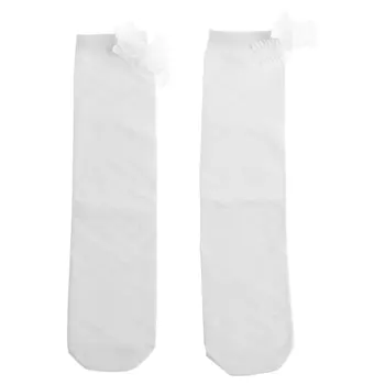 

Kids Girls Cotton Bowknot Leg Warmer School High Knee Stockings