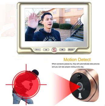 

4.3"Color Screen 3X Digital Zoom Visual Monitor Door Camera 1.3MP 32 Rings Viewer Video Eye