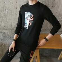 Новинка весны года узор свитер человек корейский Круглый средства ухода за кожей Шеи для досуга Twinset подростков движения костюм Tz120p65