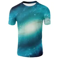 MISSKY унисекс Мужские футболки блестящие Nebulae с цифровым 3d-рисунком с коротким рукавом дышащие футболки