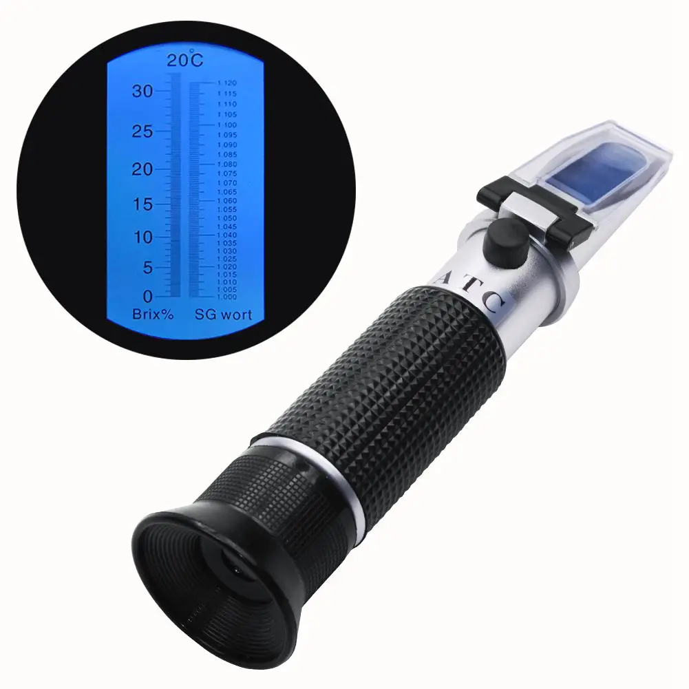 HLZS-Beer Wort and Wine Refractometer Dual Scale - Specific Gravity 1.000-1.120 Brix 0-32% Replaces Homebrew Hydrometer | Инструменты