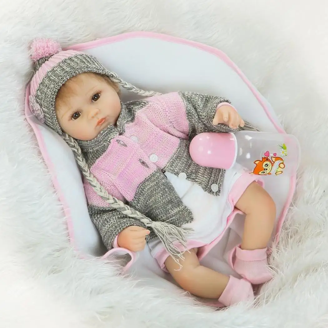 

42cm/16.5inch Silicone reborn baby doll toy like real full silicone body reborn bonecas children birthday gift
