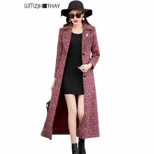 X-Long пальто Женская куртка женское осеннее зимнее темпераментное тонкое шерстяное пальто Модная утолщенная шерстяная теплая верхняя одежда выше колена