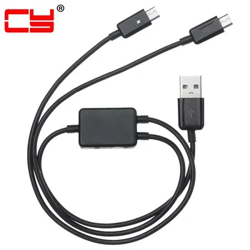

10pcs/lot Micro USB Dual Plug to Combo USB Data Charger Splitter Cable 2 in 1 for HTC Sam sung Cell Phone & Tablet 50cm