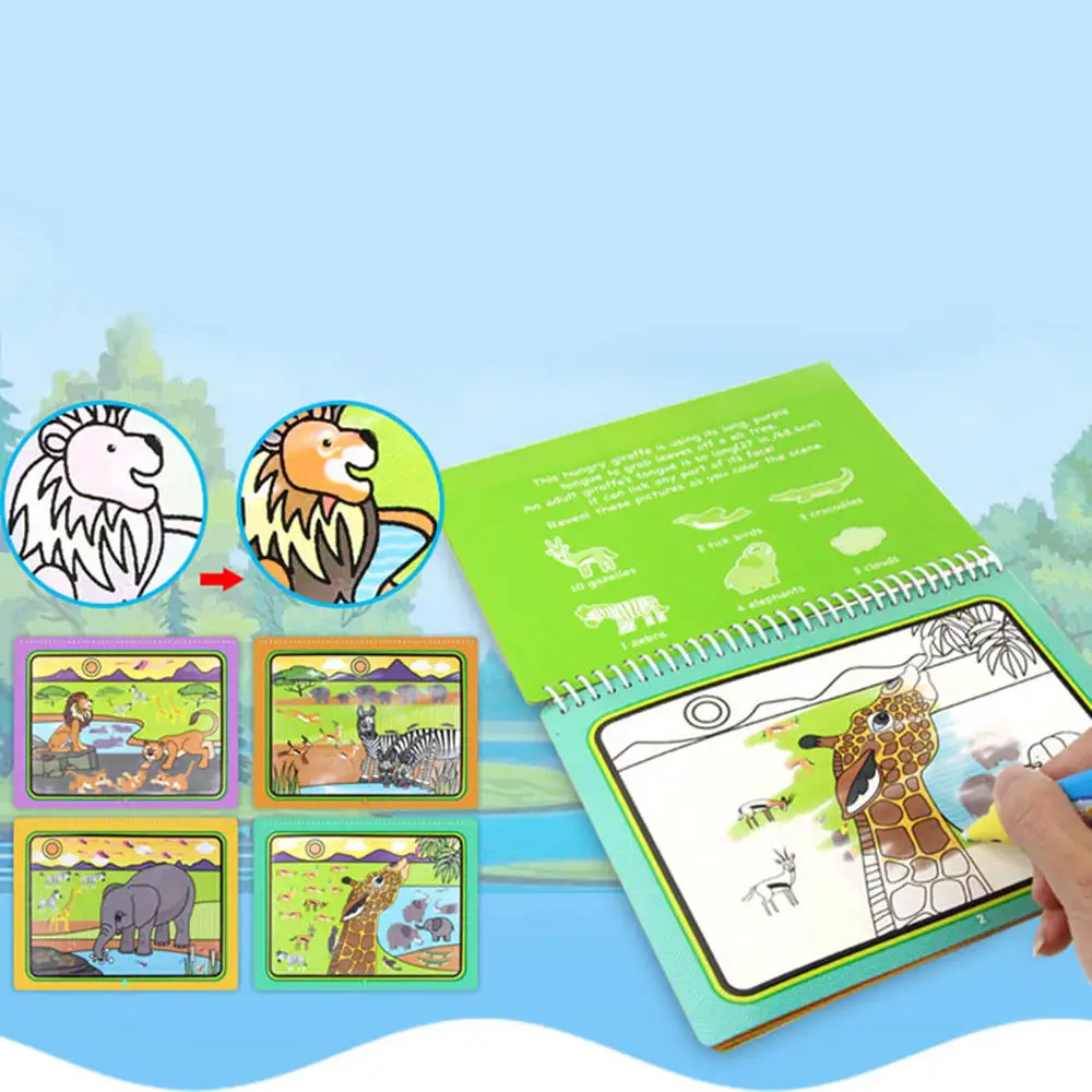 8 Types Magic Water Drawing Book Writing Doodle Book Pen Coloring Board For Children Painting Mat Early Educational Toy for Kids 8 Types Magic Water Drawing Book Writing Doodle Book Pen Coloring Board For Children Painting Mat Early Educational Toy for Kids