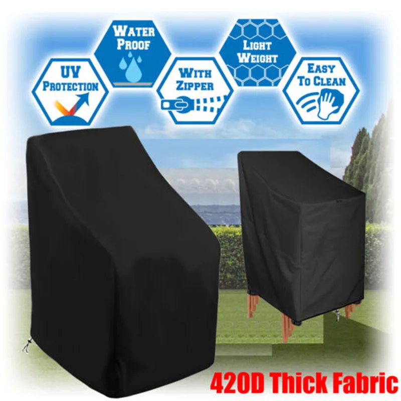 

Waterproof High Back Patio Single Chair Cover Outdoor Furniture Protection