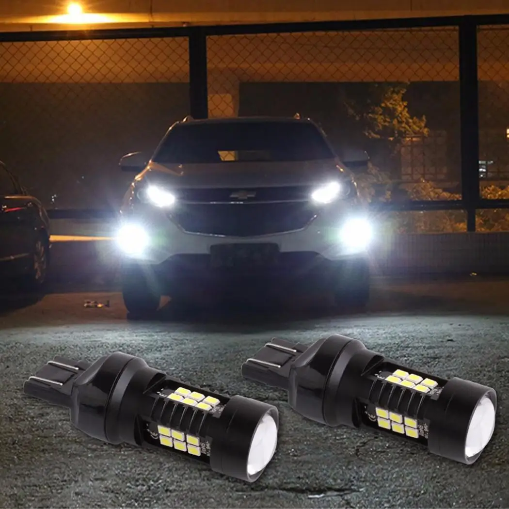 

2Pcs T20 Auto Car LED Super Bright Turn Side License Plate 50000 Hours Light 21Pcs Lamp 21W Bulbs Bulbs 1200LM Bulb