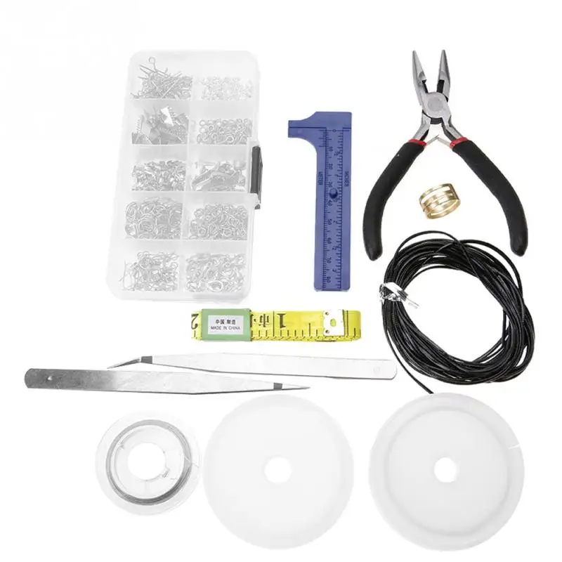 

10 Grid Mixed Rings Earring Hooks Lobster Clasps DIY Jewelry Findings Set Kit Accessories
