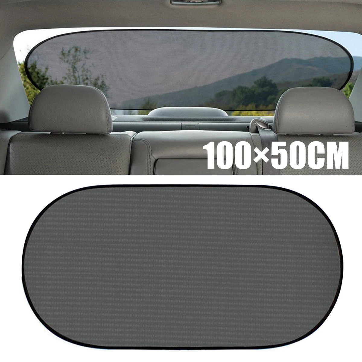 

For Car UV Protection 1pc 100cm*50cm Black Side Rear Window Mesh Sun Visor Auto Shield Screen Sunshade Sun Shade Cover Mayitr