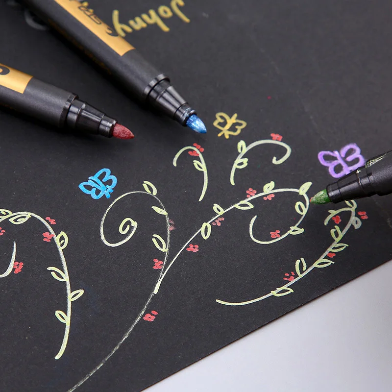 

10Pcs Waterproof Permanent Metal Marker Pens Animation Design Sketch Highlighter Artistic Brush For Student School Art Supplies