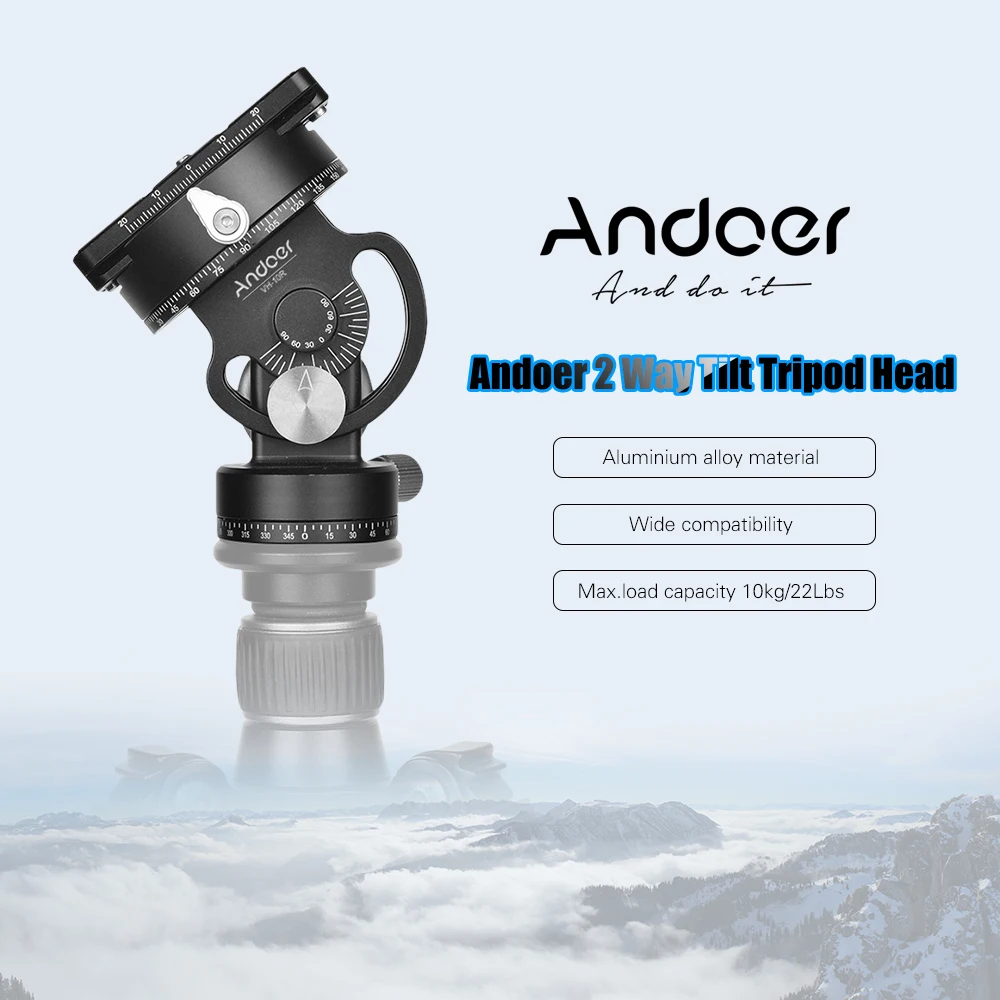 Andoer VH-10R tripod Head supports 360 pan and +/-90 tilt movement Photography Head ballhead for tripod monopod for camera