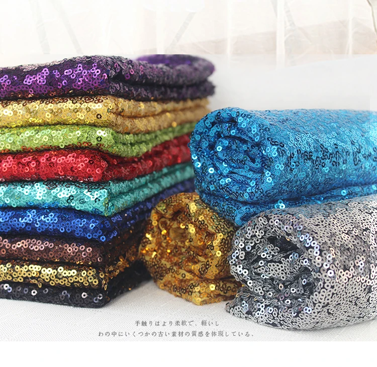 

10Meters 3MM Sequined Fabric Sparkly Glitters Rainbow Solid Color Sequins Fabric Material For Clothes Runners Bags Shoes Decors