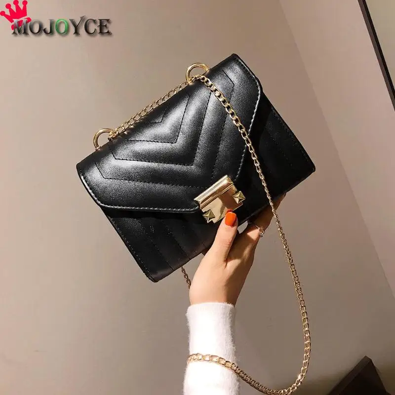 

2019 Fashion Casual Women Chain Small Messenger Handbags Crossbody PU Leather Shoulder Satchel Bags