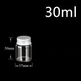 

50pcs/lot 37*50mm 30ml Glass Bottles With Screw Cap Essential Oil Spice Food Storage Bottle Glass Vial Jars Wedding Home Decor