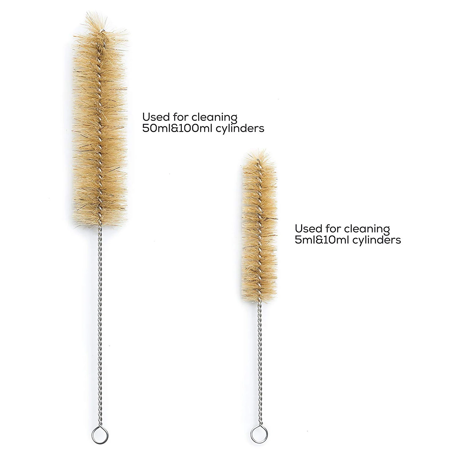 New-4 Measuring Cylinder-5ml, 10ml, 50ml, 100ml-Premium Glass Contains 2 Cleaning Brushes + 3 x 1ml Glass Pipettes