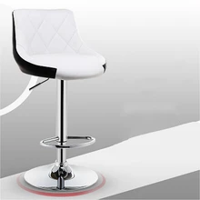 Modern Simple Bar Chair Lifted Rotated Coffee Shop Stool Multi-function Cashier Seat with Footrest Household Leisure PU Stool