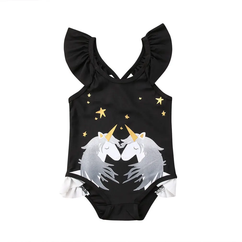 

Summer Kids Baby Girls Unicorn Bikini Swimwear Cute Cartoon Printed Toddler Girls Swimsuit Bathing Suit Backless Beachwear