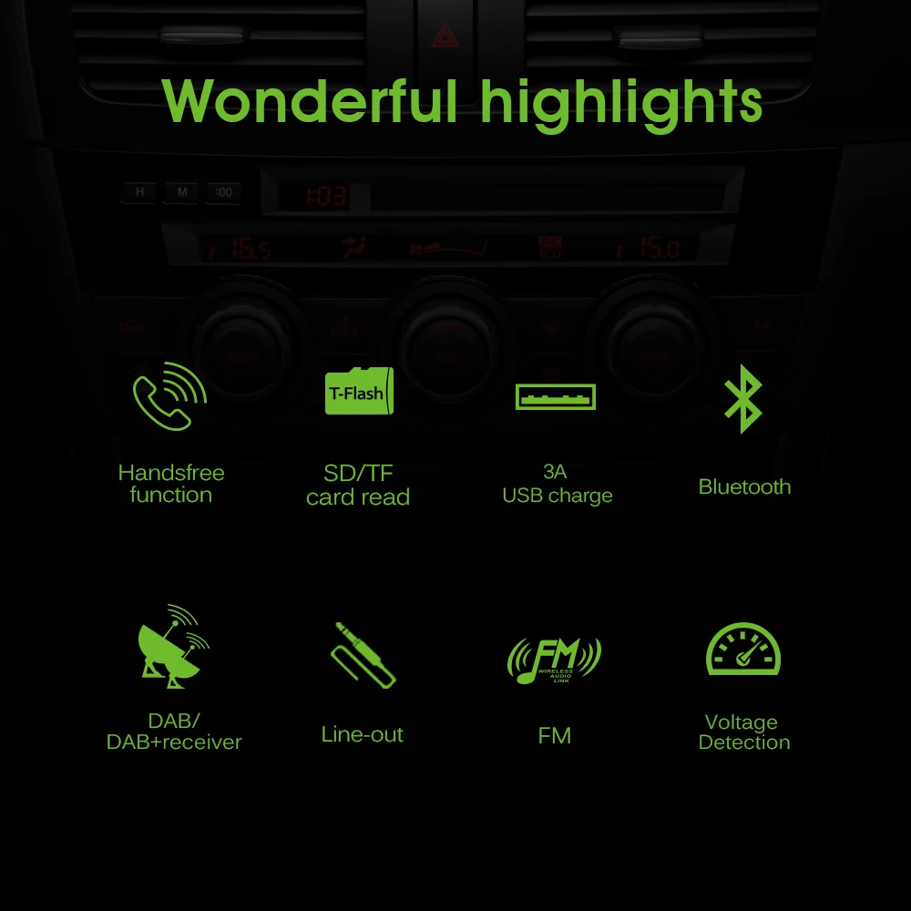 USB FM Transmitter MP3 Player U disk LCD Display Car Kit Charger Adapter With DAB Function Bluetooth V4.2 A2DP Noise suppressi