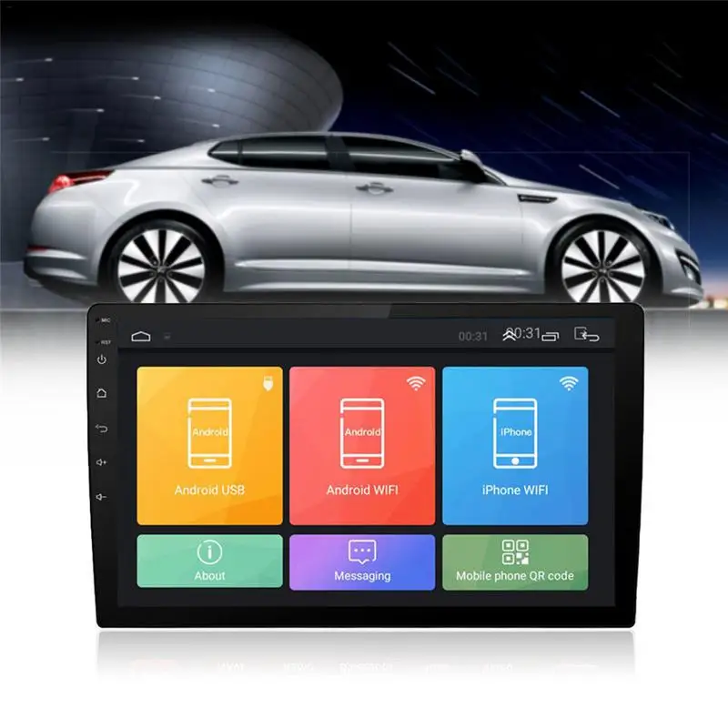 Excellent Android 8.1 DC 12V 10.1inch Touch Screen 16G Quad Core 2 Din Car Stereo Radio GPS Built-in WiFi All In One MP5 Player Radio 5