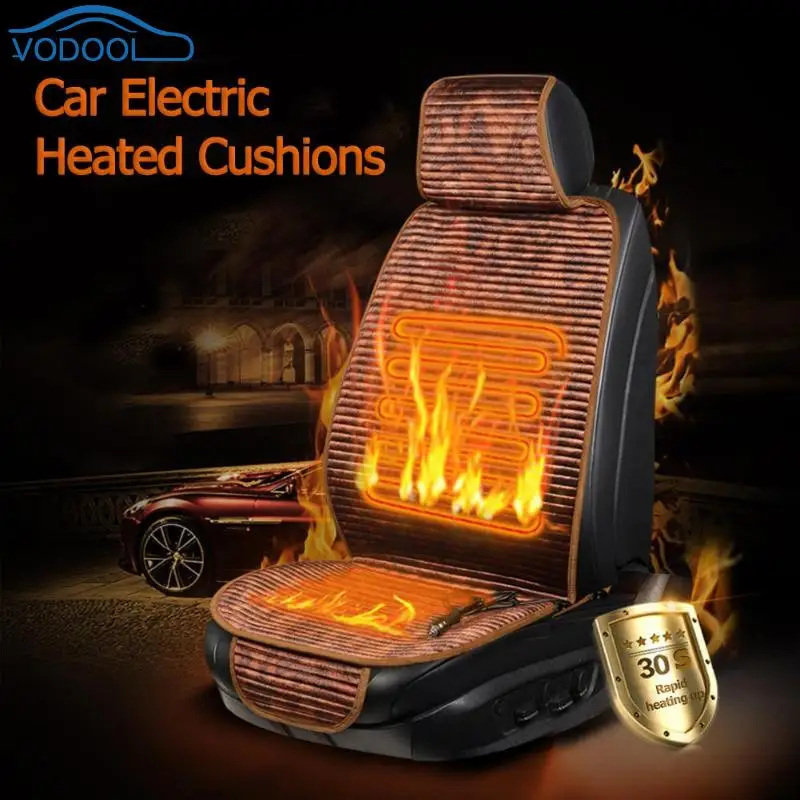 VODOOL 12v Car Electric Heated Cushions Auto Heating Pad Keep Warm Car