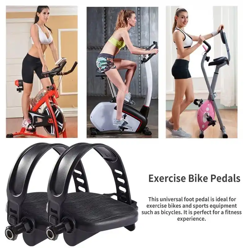 Exercise Bike Pedals with Adjustable Bicycle Widened Straps for Sports Cycling