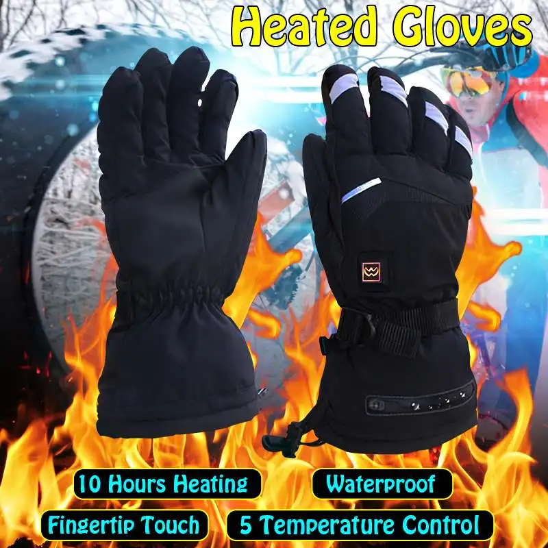 1 Pair Men Women Motorcycle Heated Gloves + Rechargeable Battery For Motorcycle Hunting Winter Hand Warmer Skiing Gloves 1 Pair Men Women Motorcycle Heated Gloves + Rechargeable Battery For Motorcycle Hunting Winter Hand Warmer Skiing Gloves