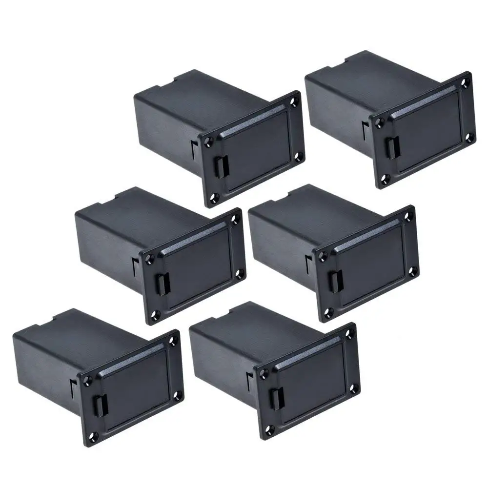 HFES 6pcs Black 9v Battery Holder/case/box Compartment Cover Case