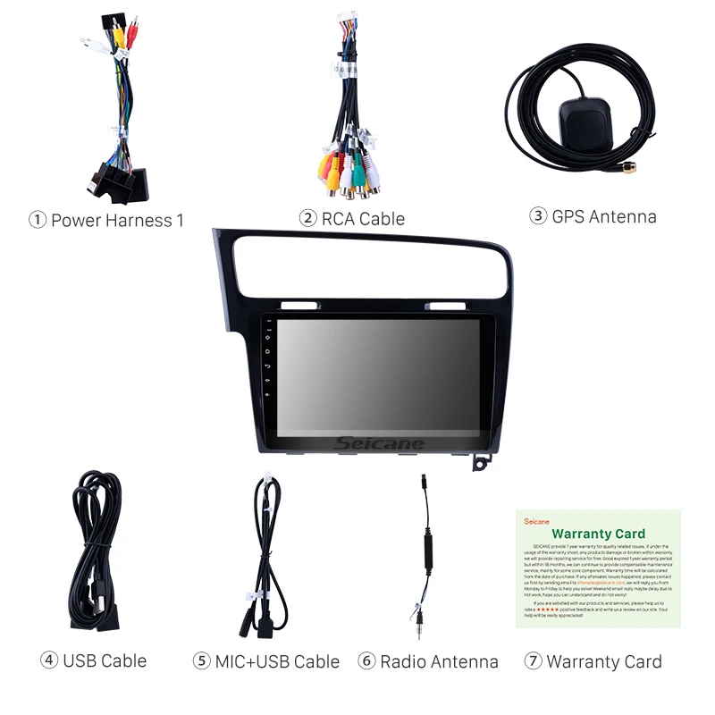 Sale Seicane 10.1" Android 8.0/8.1 1Din Car DVD Radio GPS Navigation Wifi Multimedia Player For 2013 2014 2015 VW Volkswagen GOLF 7 3
