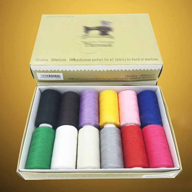 

Hand Stitching Sewing Knitting Thread Reel Handmade Sewing Thread 12 Colors Durable Sturdy Sewing Machine Line Box