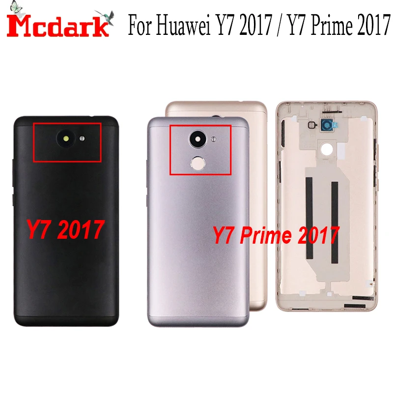Новый чехол для батареи Huawei Y7 2017 сменная задняя крышка с кнопкой стеклянная дверь
