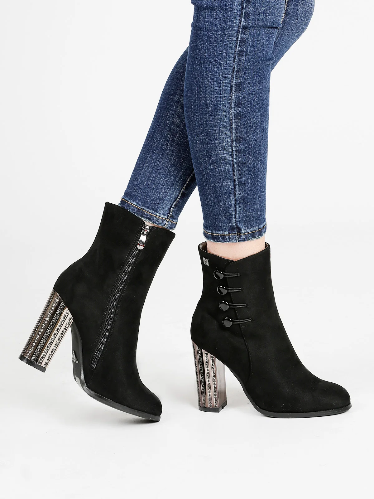 wide width high heel booties