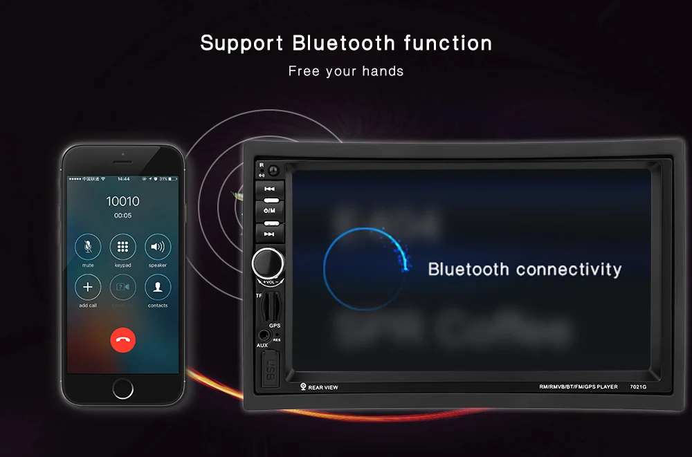 RU склад 7021G 7 ''Автомобильный мультимедийный плеер 2Din 1080P MP5 Bluetooth USB gps FM