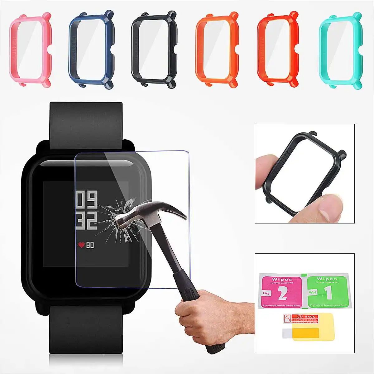 

PC Case Cover Protector Shell For Xiaomi Huami Amazfit Bip Bit Youth Watch TPU Full Cover Soft Film Watch Frame Protector Cover