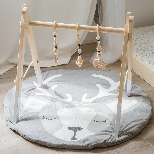 Newborn Baby Crawling Play Blankets Animals Bunny Ears 100% Cotton Comfortable Soft Carpet Parent-child Game Blankets Baby Toys 4
